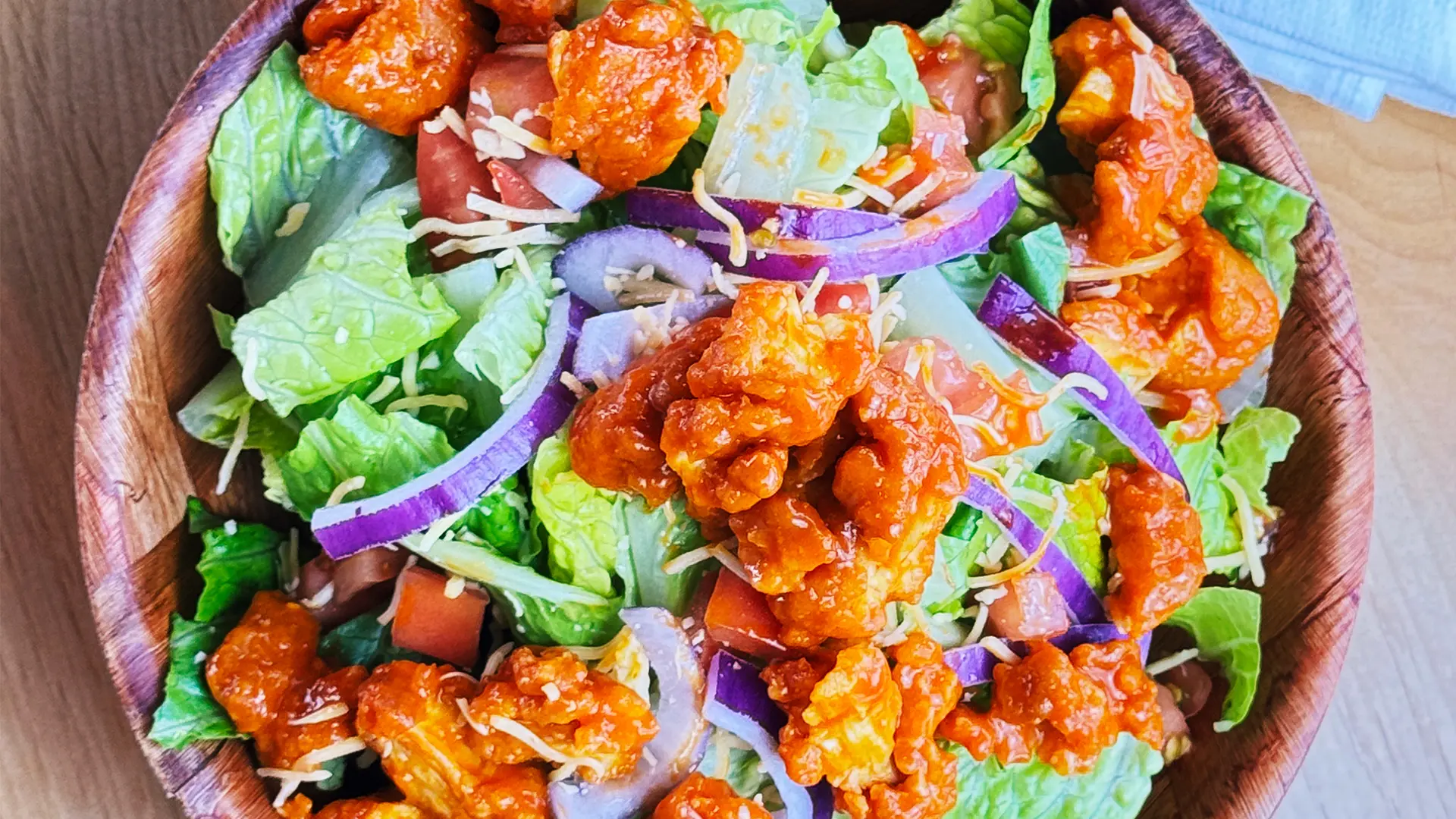 Grand Lake's Best Buffalo Chicken salad at Boom Sports Bar in Grove, OK