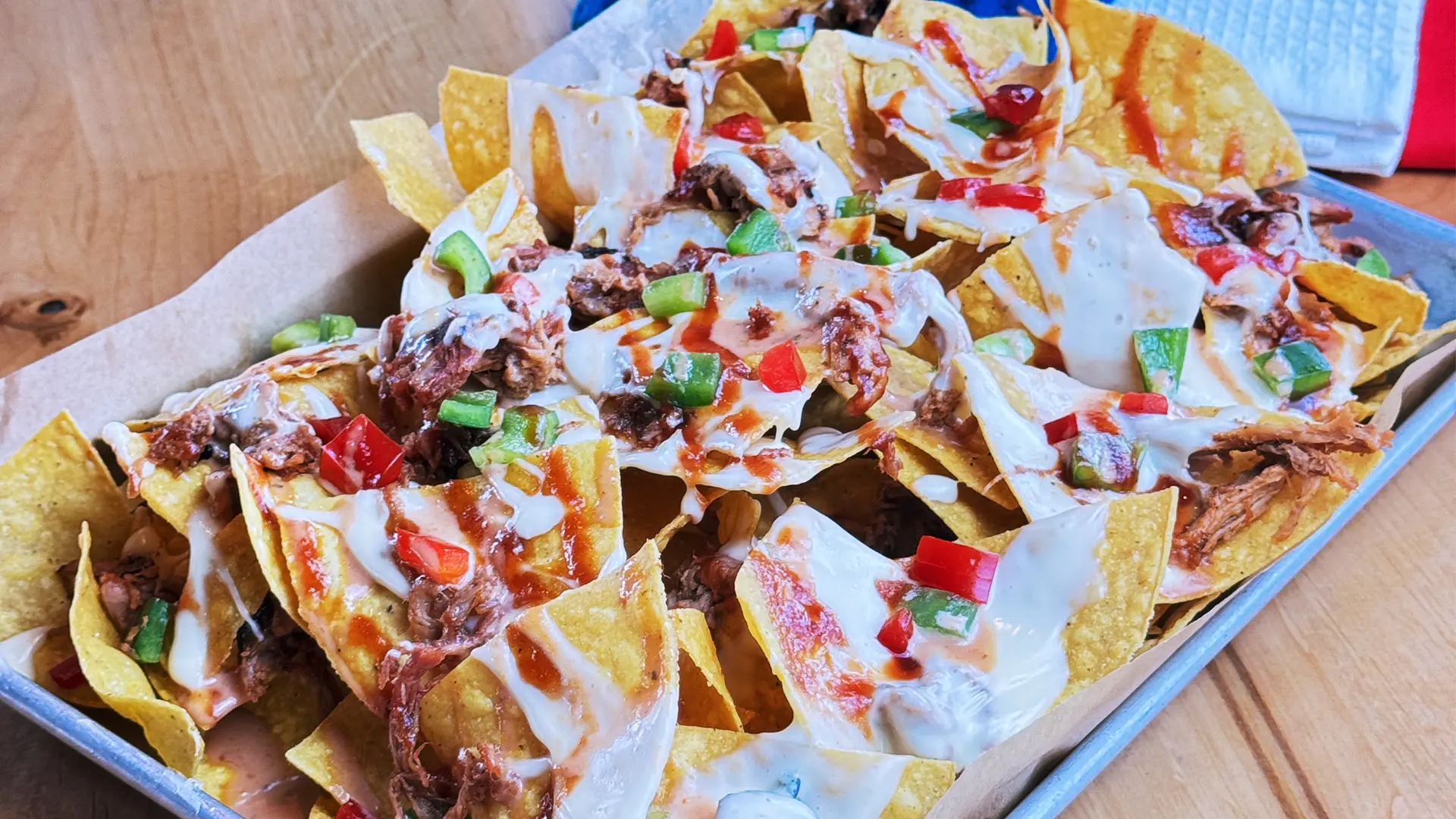 Loaded Nachos appetizer at Boom Sports Bar in Grove, OK